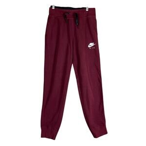 Nike Air Womens Sweatpants Burgundy Pull On Jogger Cotton Blend Small